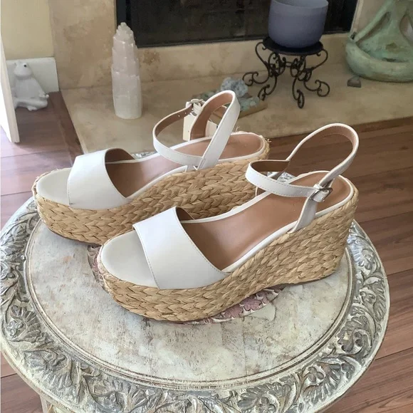 Chic Blush/Cream Espadrille Wedges, Size 8.5 Women’s NWT - Picture 3 of 8
